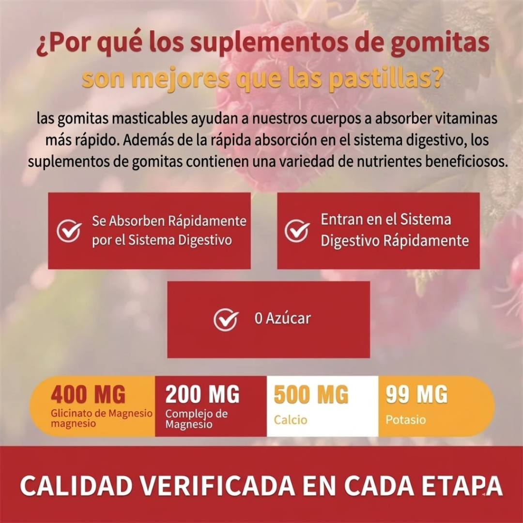 Glicinato de Magnesio Gummies - Mejora del Sueño y del Estrés