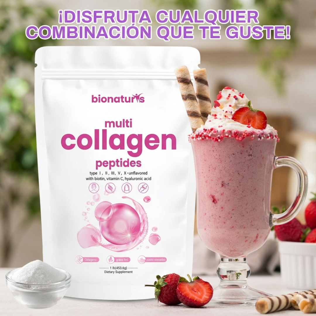 Colágeno PREMIUM en Polvo - Articulaciones, Cabello, Piel y Uñas Saludables