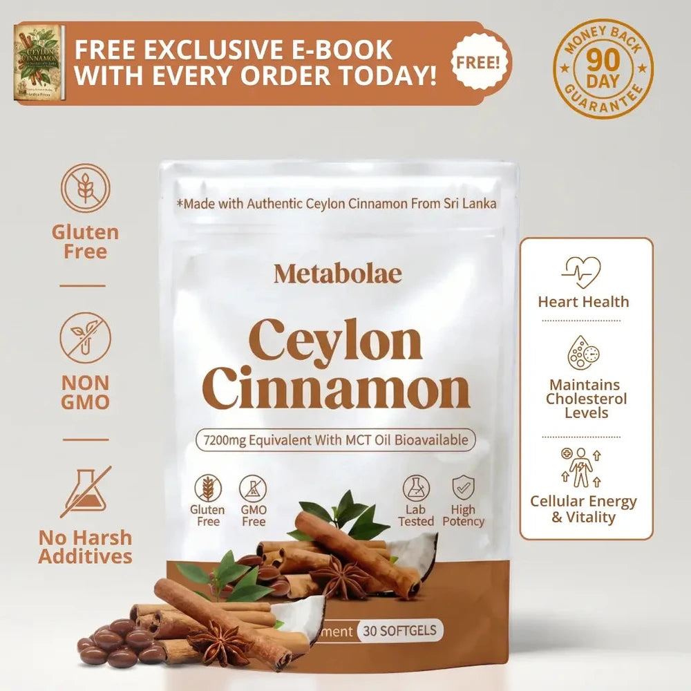 Metabolia I 7,200 mg de Canela de Ceilán concentrada con aceite MCT: Menos Antojo de Dulce &  Más Claridad