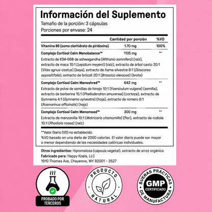 Corticalm - Equilibrio Hormonal Natural Durante la Menopausia.