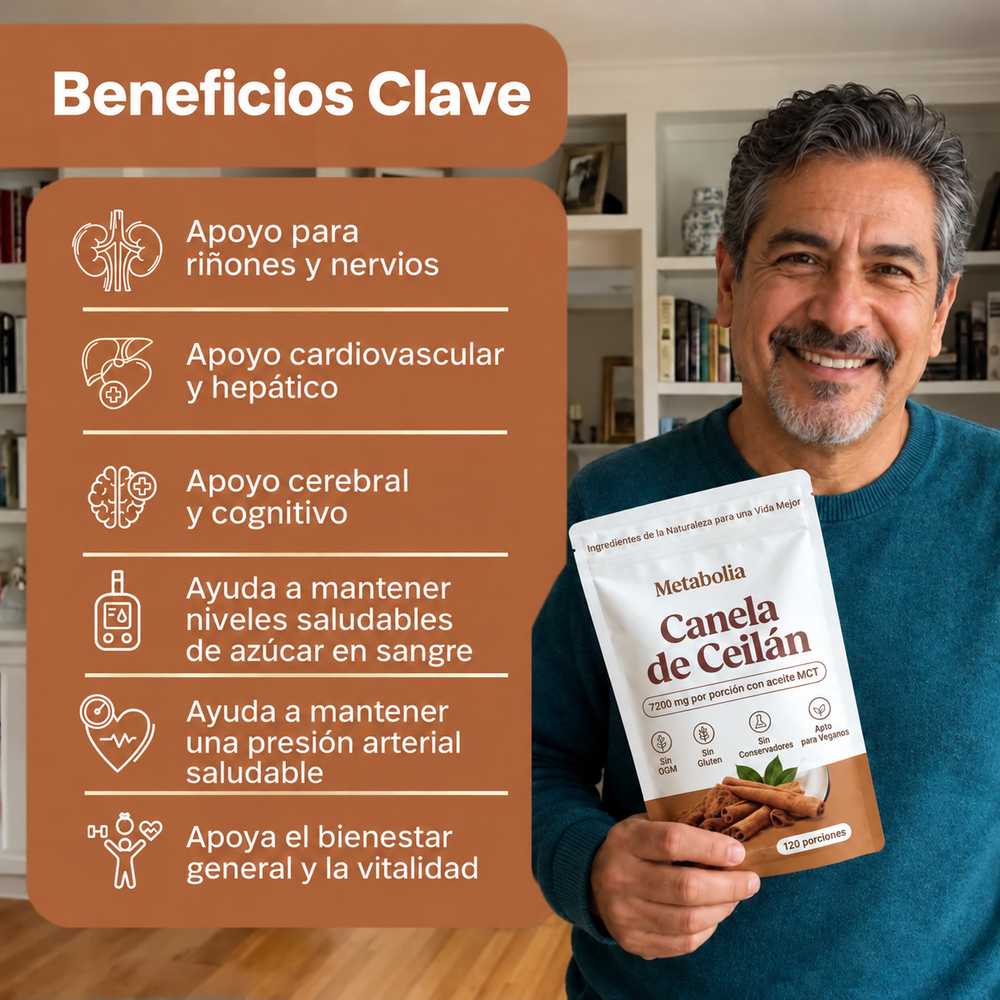 Metabolia - Canela de Ceilán 7,200 mg | Apoya niveles saludables de glucosa