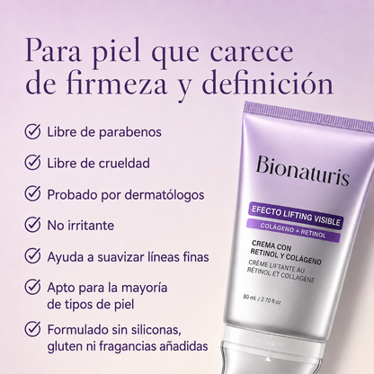 BioLift™ Crema Retinol + Colágeno con Gua Sha