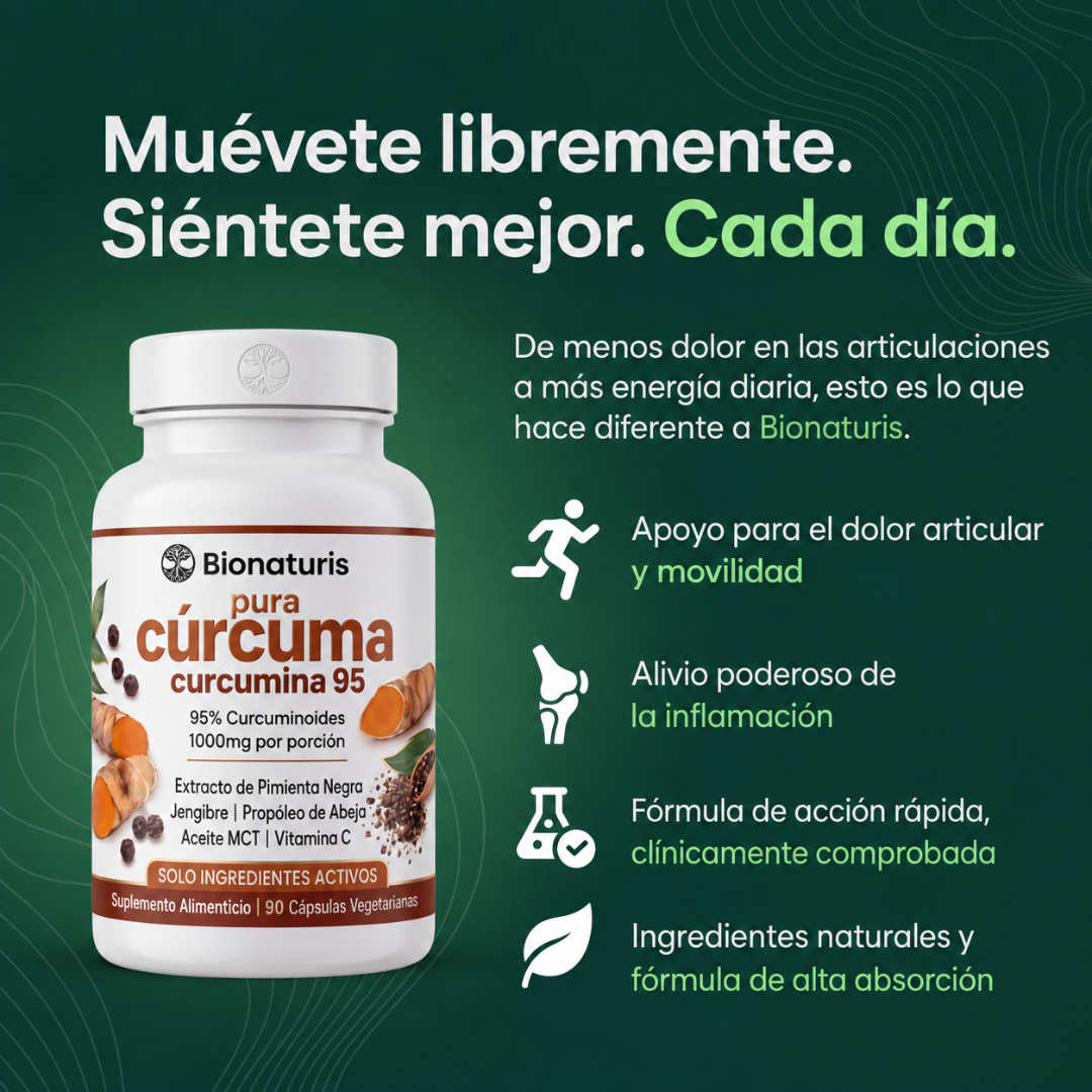 CúrActiva™ Curcumina Pura (Ariticulaciones, Inflamación y Mobiliad)