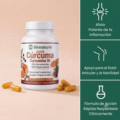 CúrActiva™ Curcumina Pura (Ariticulaciones, Inflamación y Mobiliad)