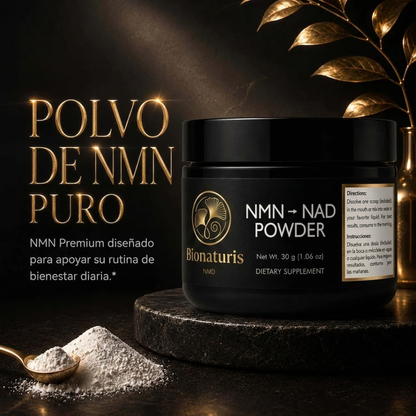 NMN NAD en Polvo Puro - Máxima Absorción y Efecto