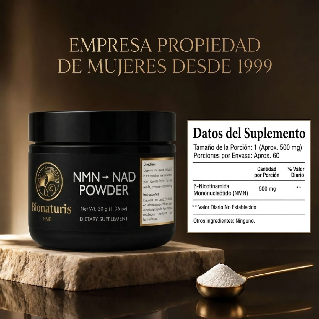 NMN NAD en Polvo Puro - Máxima Absorción y Efecto