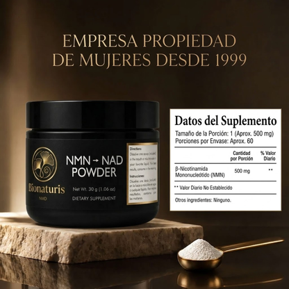 NMN NAD en Polvo Puro - Máxima Absorción y Efecto