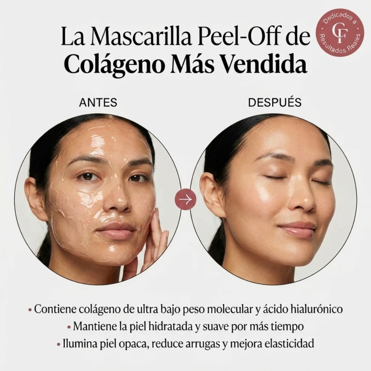 Mascarilla Coreana Real Collagen Peel-Off — Piel de Cristal desde Casa