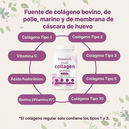 Multi Colágeno con Péptidos - Piel luminosa y sin manchas.