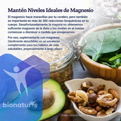 Treonato de Magnesio Premium - Apoyo Memoria y Concentración