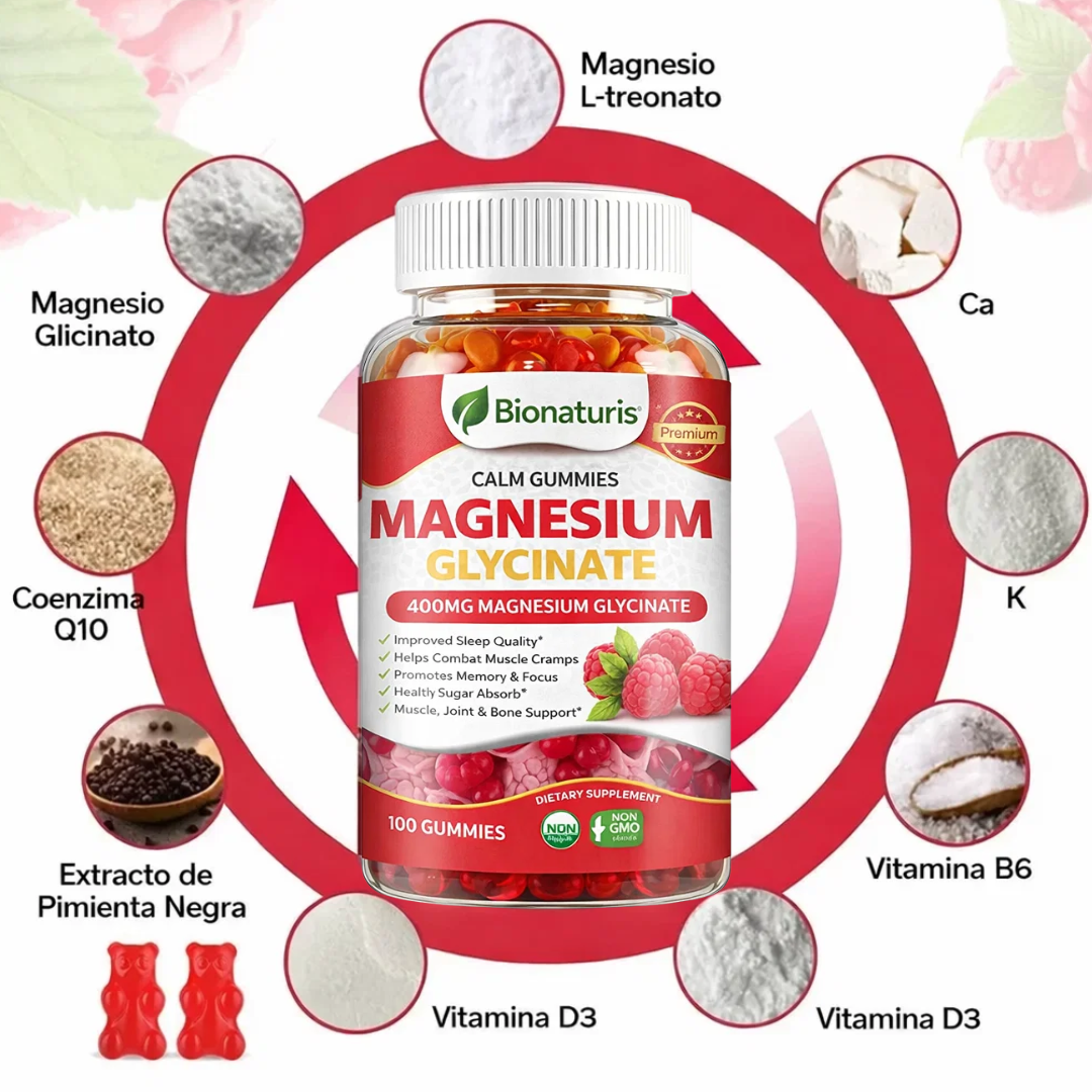Glicinato de Magnesio Gummies - Mejora del Sueño y del Estrés