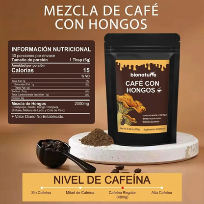 Café Soluble con Hongos - Energía y Sistema Inmune Mejorado