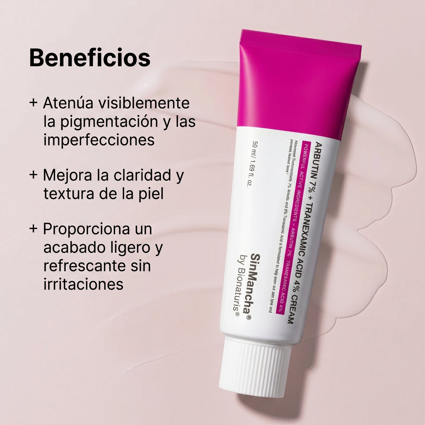 SinMancha® - Crema Correctora de Manchas con Arbutina 7% + Ácido Tranexámico