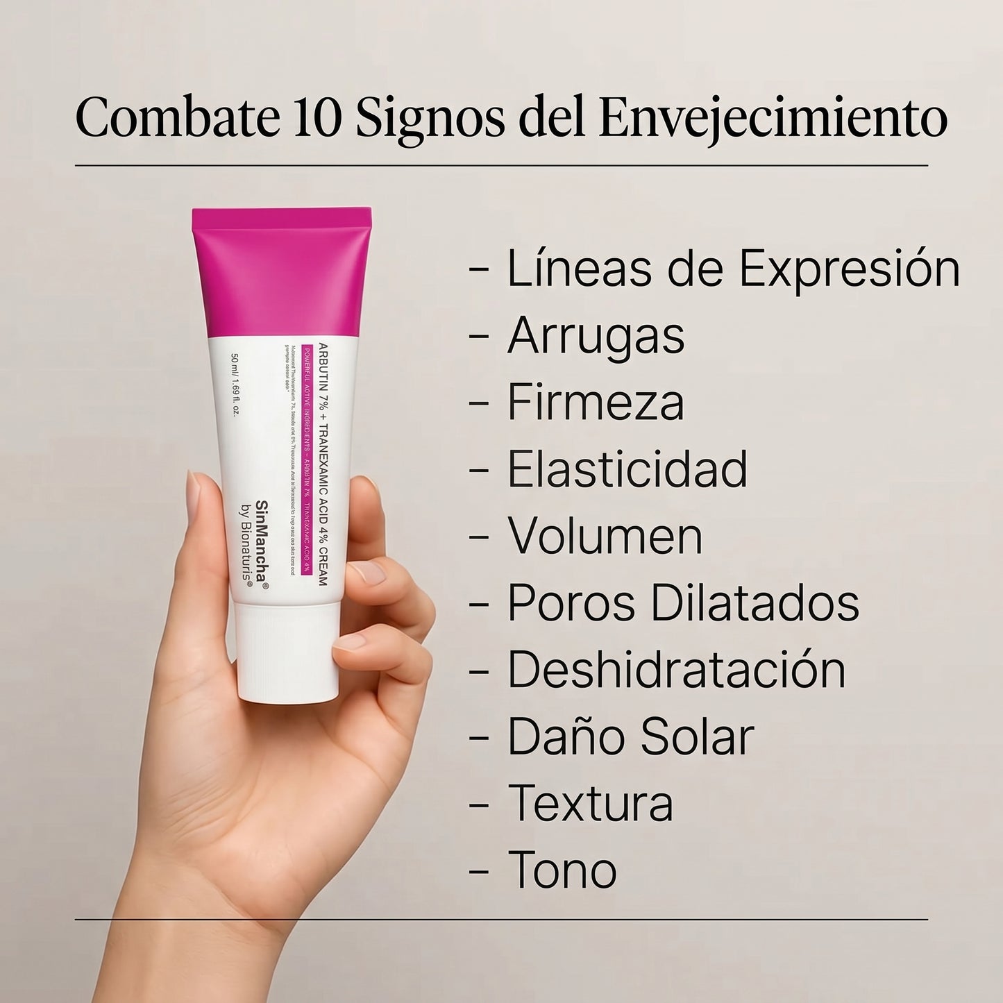 SinMancha® - Crema Correctora de Manchas con Arbutina 7% + Ácido Tranexámico